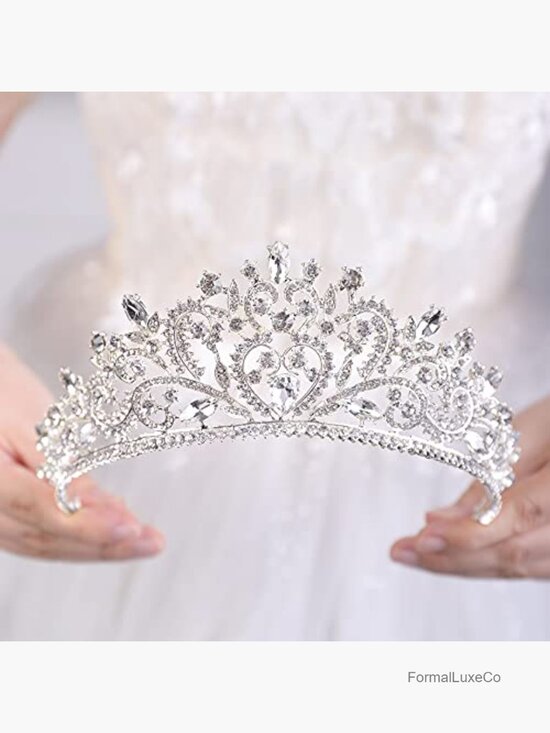 Crystal Rhinestone Princess Crown Tiara Wedding Bridal Headpiece with Tiaras